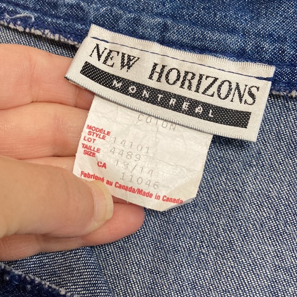 Vintage Midi Skirt Womens Large Blue Jean Cotton Straight Pockets Button Front - Picture 8 of 10